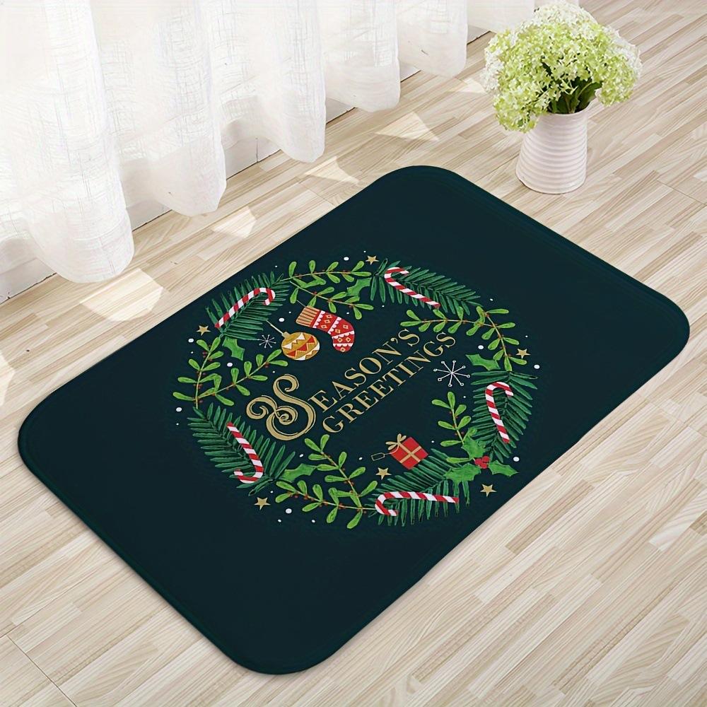 

Christmas Carpet Cartoon Gingerbread Man Crystal Velvet Kitchen Floor Mat Non-slip Door Mat Entry Door Mat new year Home Decor 60X40 cm