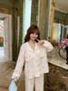 New Cotton Double-layer Yarn Pajamas Women's Spring and Autumn Large-size Cartoon Printing Loose Fashion Long-sleeved Loungewear Set