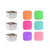 Stainless Steel Sauce Cup with Silicone Lid  Leak-Proof Square Snack Container for Kids BPA-Free Stackable Lunch Box for School Picnic
