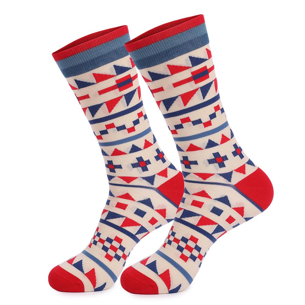 Men's Plus Size Striped Knee-High Socks - Trendy European & American Style for Autumn/Winter