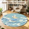 Round Rug Custom NamePeter Rabbit Pattern Non Slip Carpet Home Floor Decor