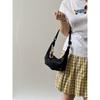 IELGY Ladies Underarm Bag All-Match Lazy Style Black Portable Croissant Bag