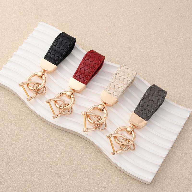 Luxury PU Leather Anti-Lost Motorcycle Car Keychain Pendant