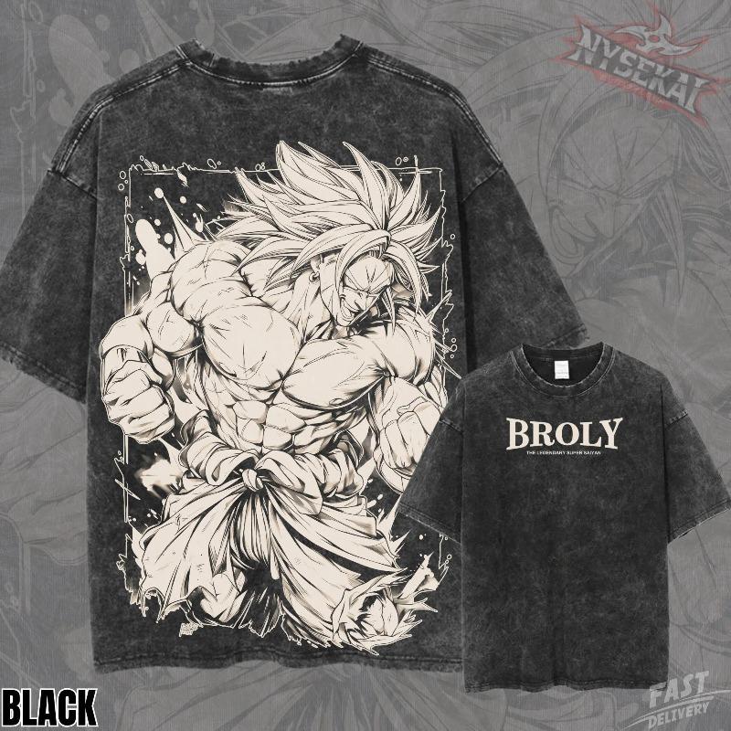Broly Legendary Super Saiyan Anime T-Shirt: Organic Cotton, Vintage Wash Graphic Tee