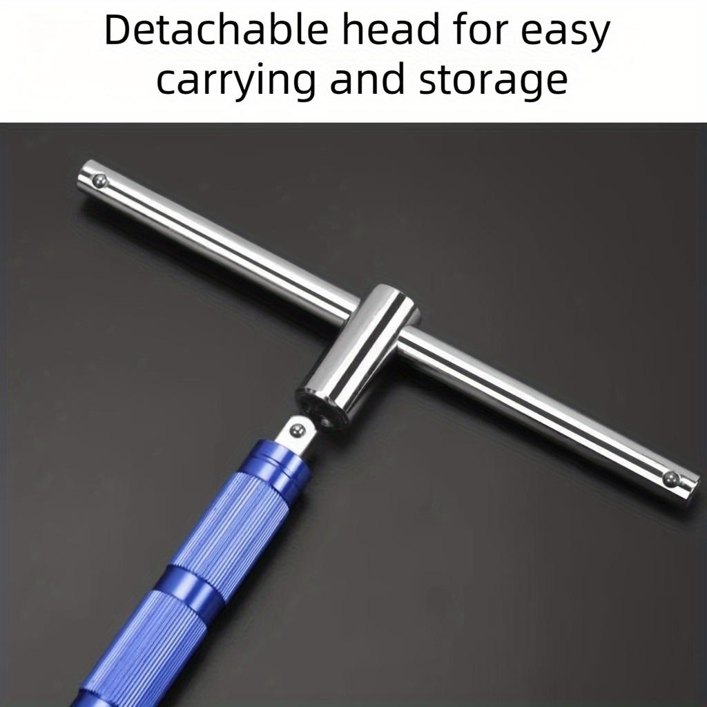 Multifunctional T-Handle Socket Wrench Set, Interchangeable Sockets and Lever Bar, Easy To Use Hand Tool for Repair Work
