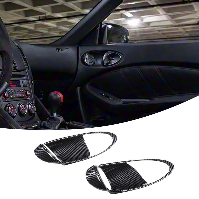 ABS Carbon Fiber For Nissan 370Z 2009-2010 Car Inner Door Bowl Handle Decorative Frame Sticker Car Interior Accessories