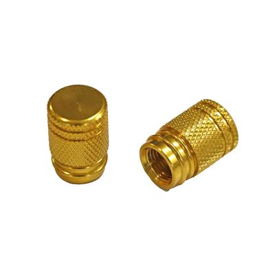 MOTO BASE Air Valve Cap for Motorcycles, MBAP-AVC-04, Gold, Knurled A-Type