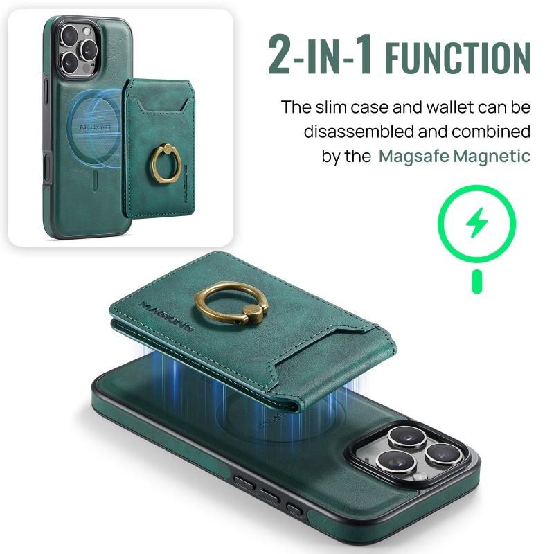 Magnetic Wireless Charging Flip Leather Phone Case For iPhone 17 Pro Max 16E 16 Plus 15 14 13 12 MagSafe Wallet Card Cover Coque
