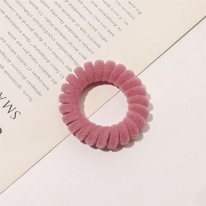 3pcs/lot Elastic Hair Band Women Hair Rubber Band Spiral Flocking Hair Tie High Elasticity Telephone Wire Hair Accessories New