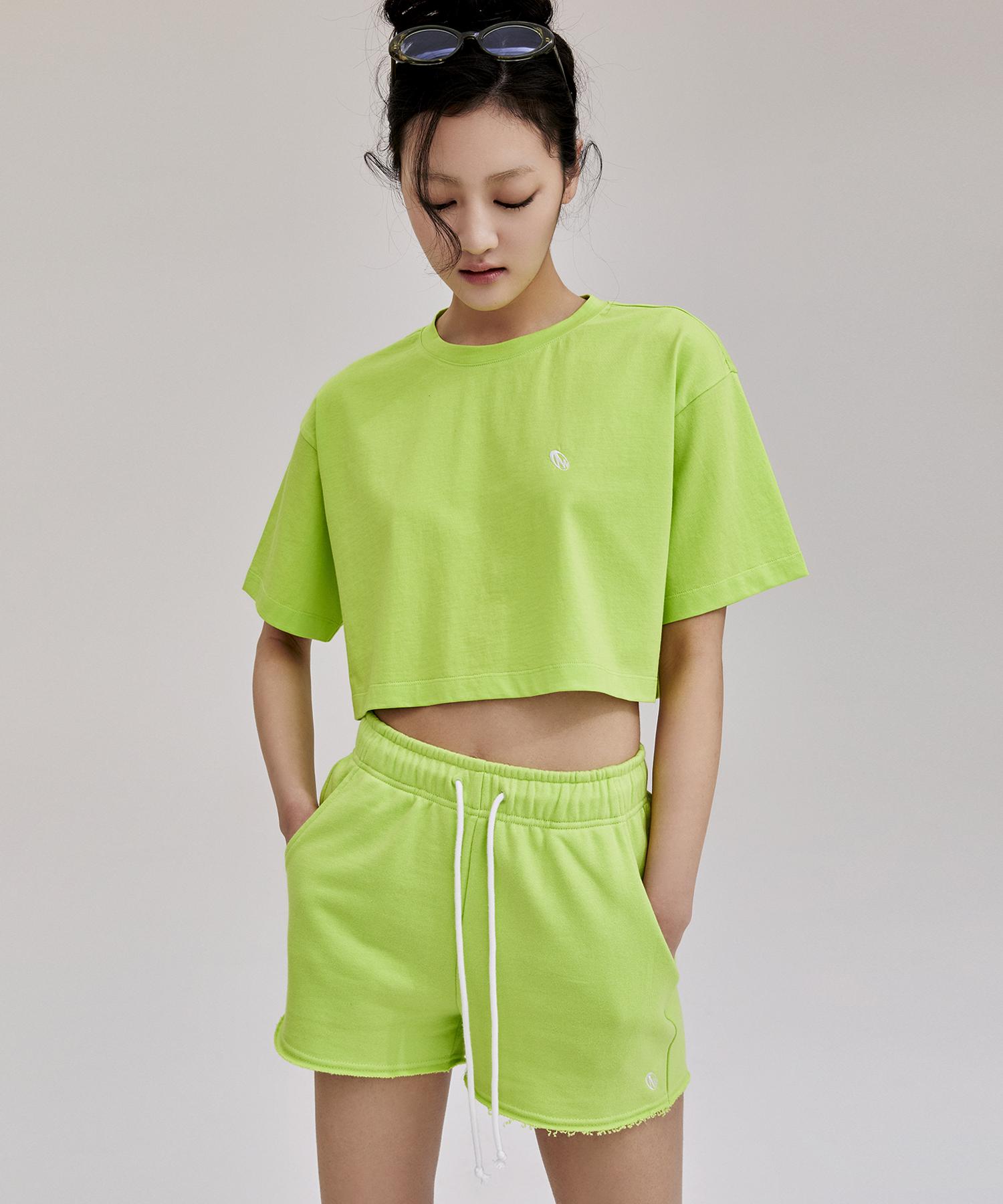 Onneu Crop Silket T-Shirt - Lime Free