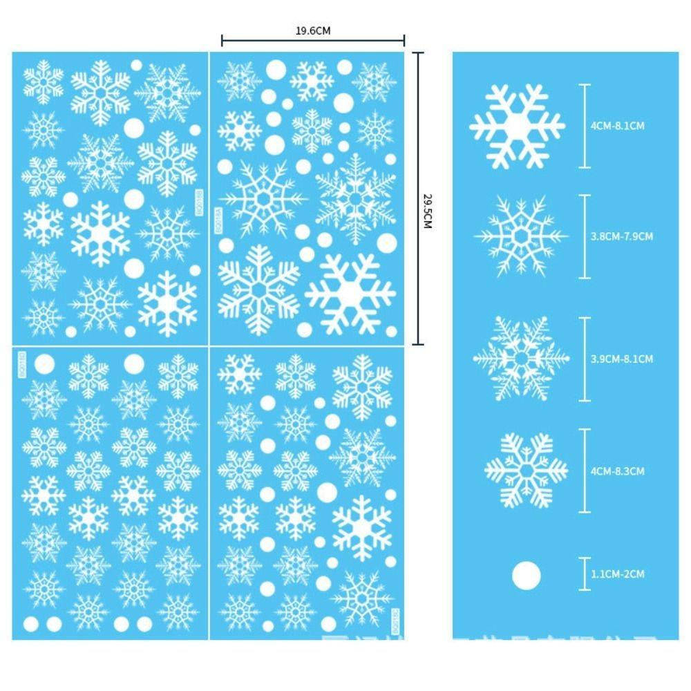 Snowflake Electrostatic Snowflake Sticker Anti-collision Reusable Snowflake Window Sticker PVC Xmas Glass Sticker Home Decals