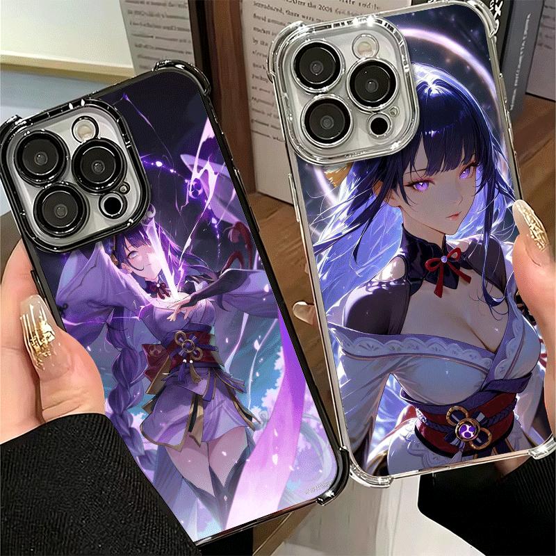 Genshin Impact Raiden Shogun Plating Phone Case For Xiaomi Poco X5 X6 X7 X8 Pro Max F8 Ultra F7 M8 M7 M5S Redmi 15C 15 14C 13C 1