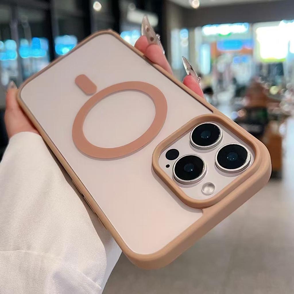 Orange For Magsafe Magnetic Phone Case For iPhone 17 16 15 14 13 12 11 Pro Max Wireless Charging Acrylic Hard Protect Cover