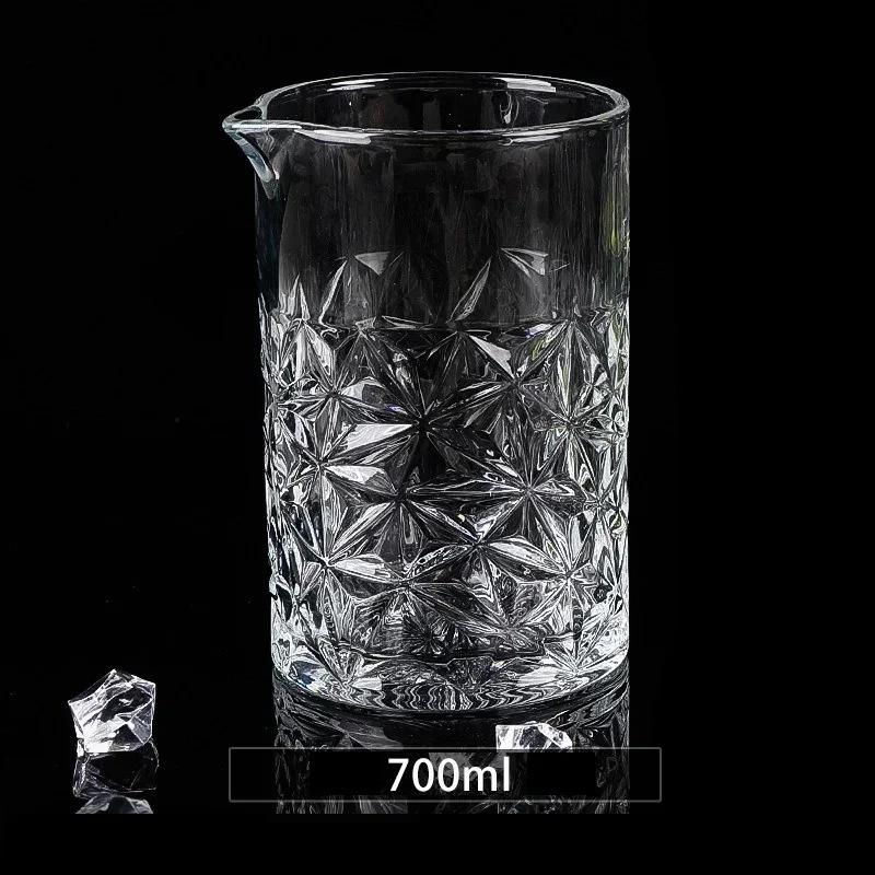 700ml Cocktail Shaker Mixing Glass Bartender Gadget Wine Whiskey Glass with Thick Weighted Bottom Luxury Bar Accessories Barware