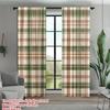 Set Of 2 Green Checkered Curtains Design Protecting Privacy Suitable Decorating Various Scenes Curtain With Pole Pocket Polyester