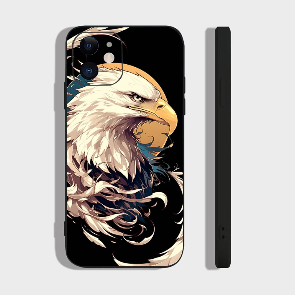 

Eagle Animals Phone Case For IPhone 17 Air 16 15 14 13 Pro Max 11 12 Black Silicone Cover IPHONE 12PRO