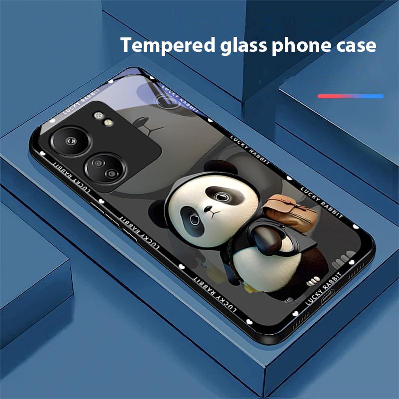 

Рюкзак Медведь Черный Для Xiaomi Redmi 13C Note13 12 Pro Plus 5G Note 9 13T Pro POCO X6 F5 F6 Черный Чехол для телефона из закаленного стекла For Redmi 9A