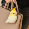 Lifelike Yellow Cockatiel Plush Toy 5.9 Inch Soft Parrot Keychain Pendant, Cute Bird Bag Pendant Gift Decoration