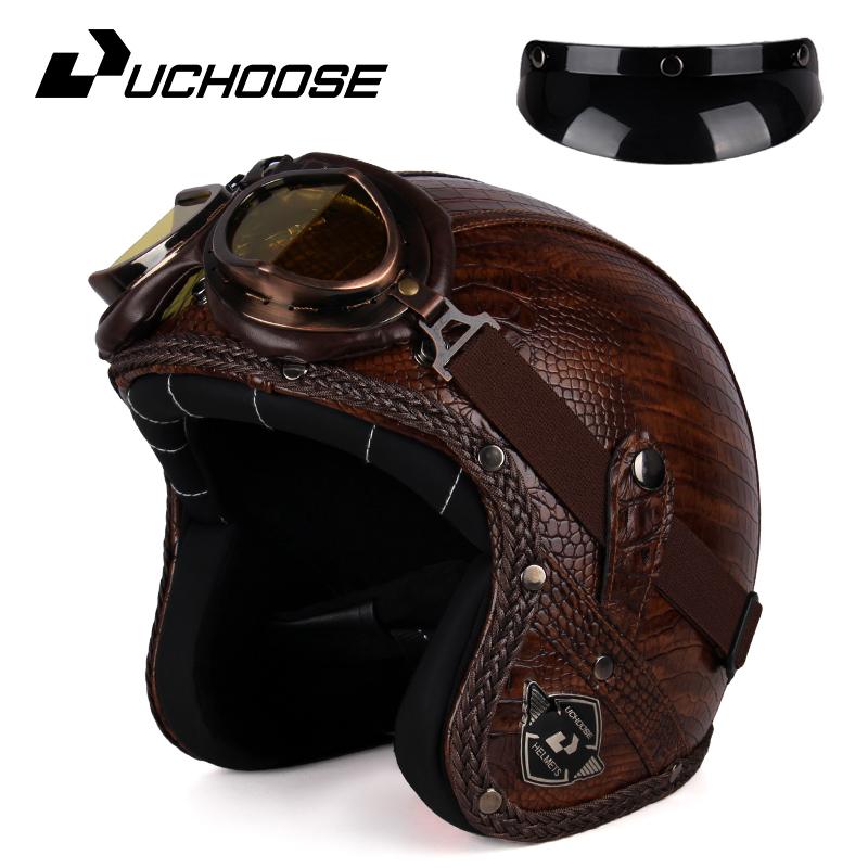 DOT Approved Vintage Motorcycle Helmet 3/4 Open Helmet Scooter Capacetes Motorcycle Equipment