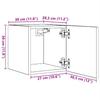 Wall Mounted TV Cabinets Set of 2 Rustic Wood Look 30.5 x 30 x 30 cm