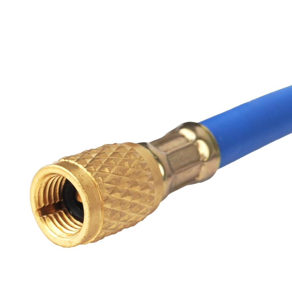 BACOENG AC Freon Refrigerant Recharge Charge Hose Kit, 1/4" Can Tap with Gauge - R134a Can to R-12/R-22 Port, Not Applicable to Automobile