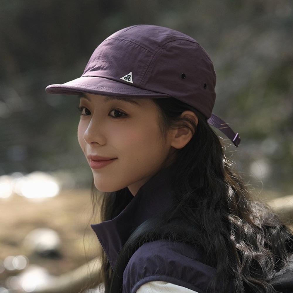 Solid Color Sun Hat Quick-Dry Peaked Cap Simple Short Brim Baseball Cap Street