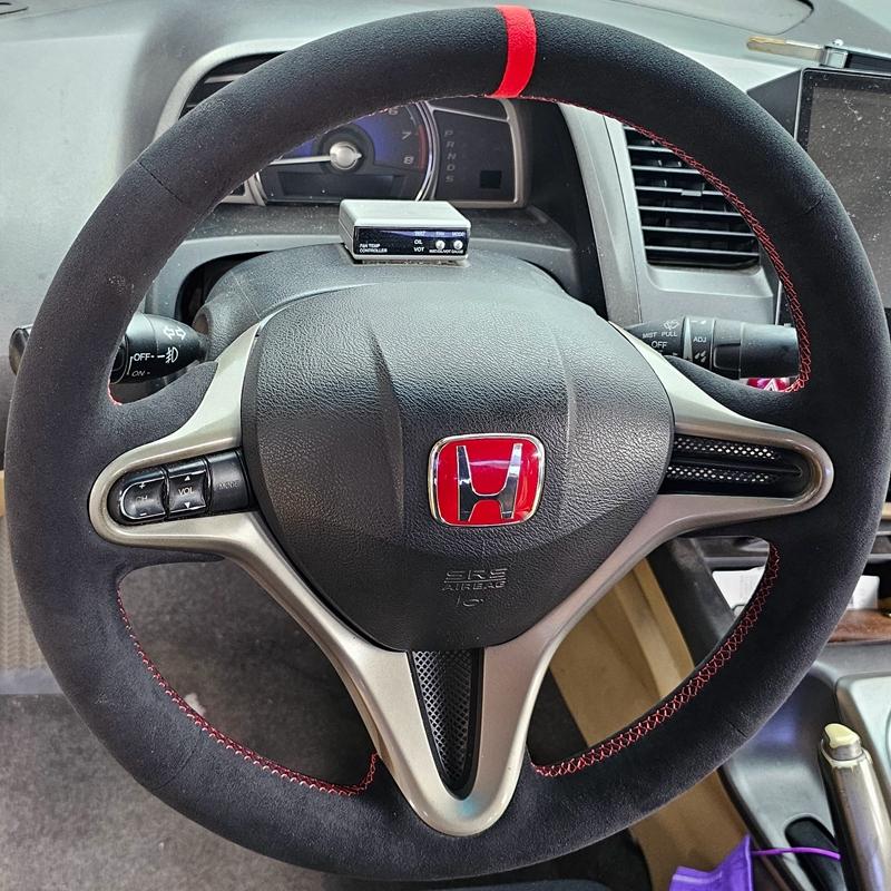 Braid Car Steering Wheel Cover For Honda Civic Old Civic (3-Spoke) 2006-2011 Suede Leather Steering Wrap Car Accessories GI7