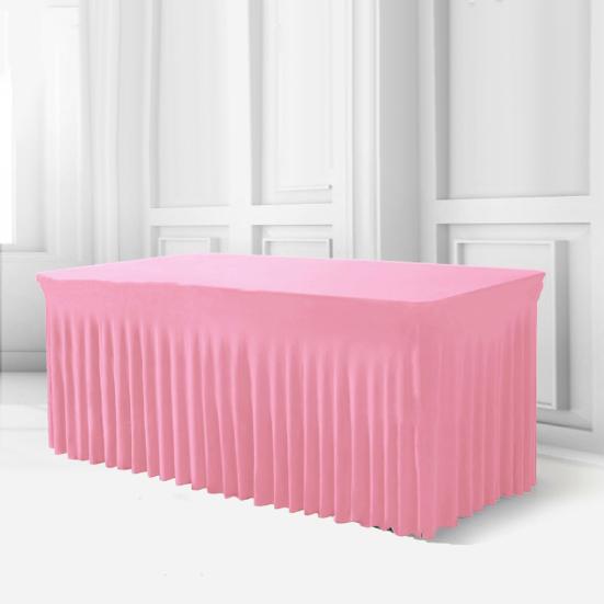 4ft 6ft Sizes Stretch Table Skirt Tutu Ruffled Tablecloth Table Cover Classroom Teacher Desk Back to School Supplies