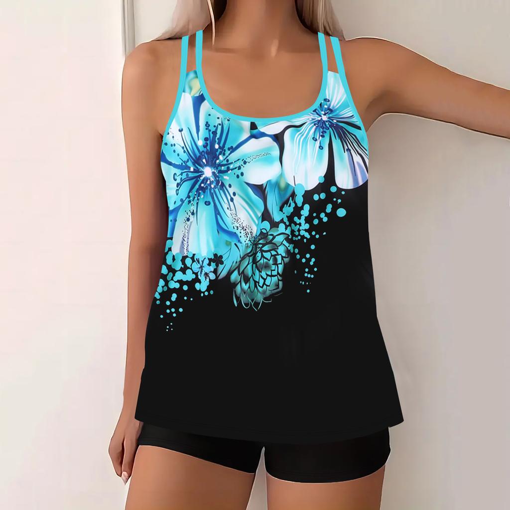 Plus Size Swimwear Women Tankini Beach Wear 2025 Sexy Bikini Set Print Two Piece Swimsuit Woman Bathing Suit Big Size Monokini