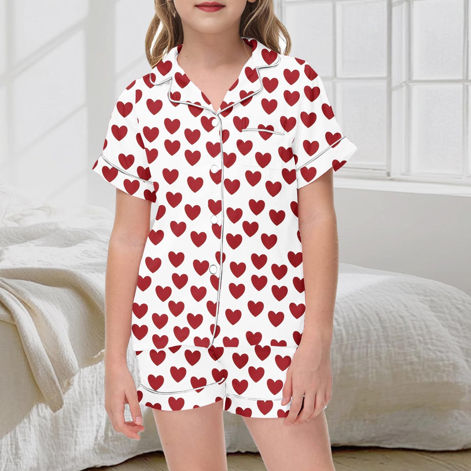 

Детский пижамный комплект с принтом - короткий рукав и шорты для сна 160 белый