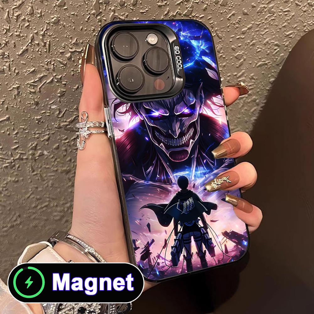 

AOT Eren Yeager Translucent MagSafe Mobile Phone Case for iPhone 17 16 15 14 13 12 11 Air Pro Max Plus Colorful Cover iPhone 11