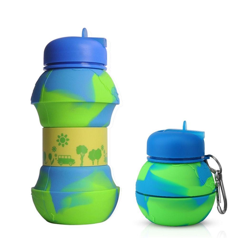 

С карабином Спортивная бутылка для воды Силиконовые складные чашки большой емкости Рождественский подарок