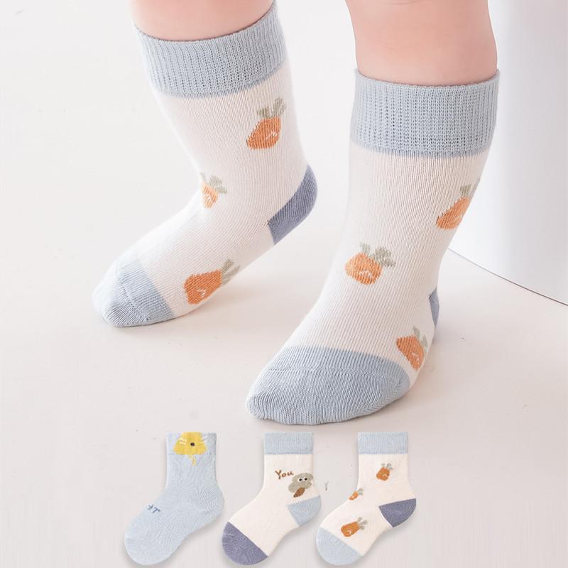 

3Pairs/set Newborn Socks For Girls Boys 0-3Y Spring Cotton Children s Socks Casual Infant Toddler Baby Boys Girls Sock