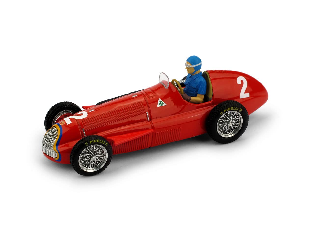 

BRUMM Alfa Romeo F1 159 1951 Переможець Гран-прі Бельгії Фігурка Фанхіо в комплекті BRUMM FANGIO 1/43 [Товар] червоний