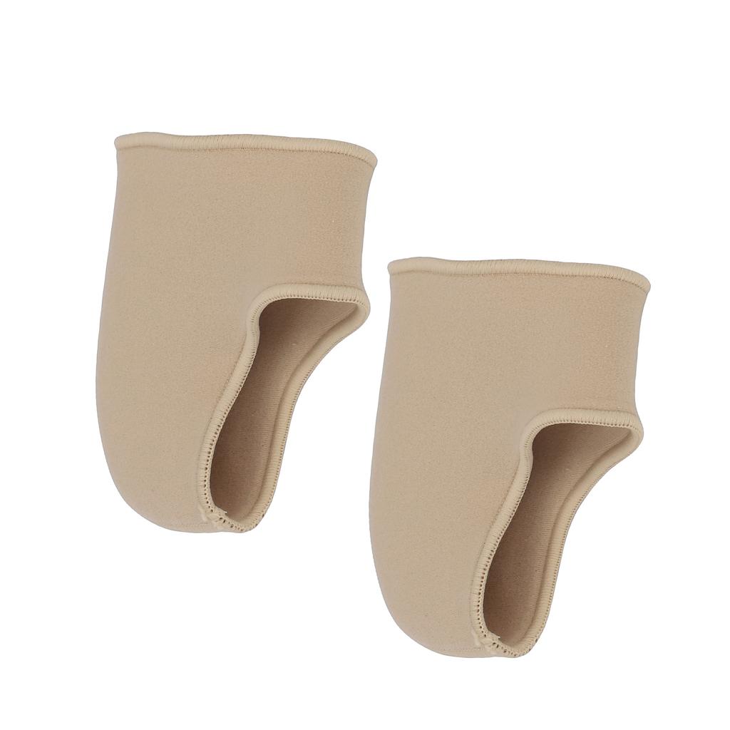 1 Pair Heel Cup Skin Color Elastic Shock Absorbing Plush Cloth Silicone Heel Protector