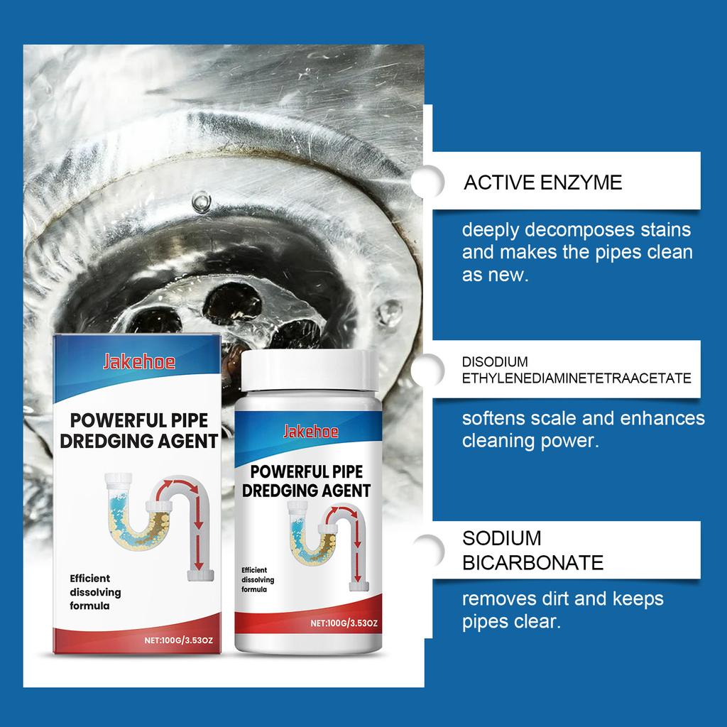 JAKEHOE Pipe Unclogger Clean & Decontaminate Clogged Pipes Unclog Kitchen Toilet Drain Freshener