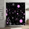 Red White Interlocking Circles Shower Curtain Home Decoration Waterproof Fabric For Bathroom Decor Large Size (72X84)