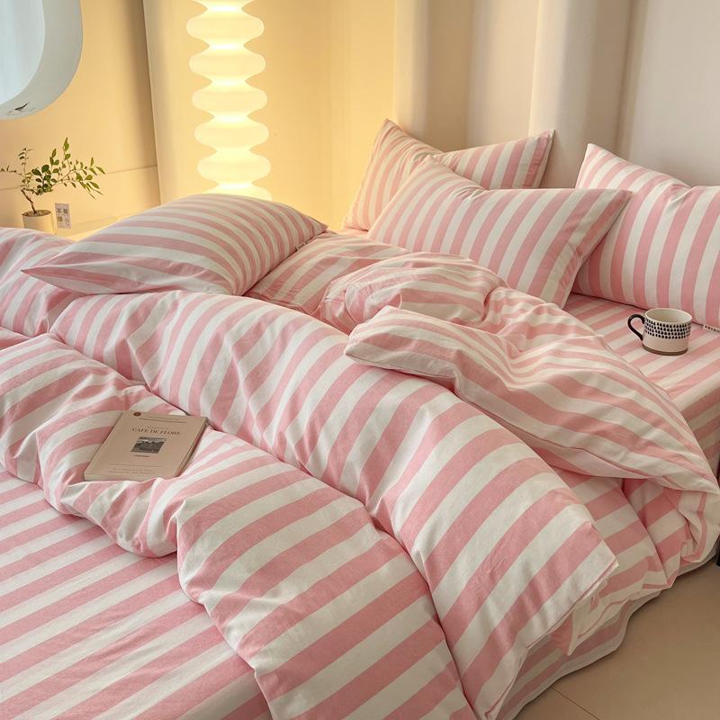 Cotton Bed Sheet Quilt Cover Bedroom Bunk Bed Pure Cotton Quilt Cover Bed Sheet Bedding Set Simple Style