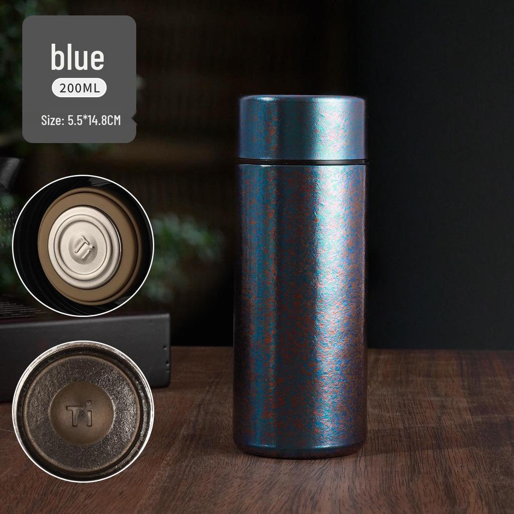 Compact Titanium Insulated Cup - Portable Mini Student Gift with Engraving