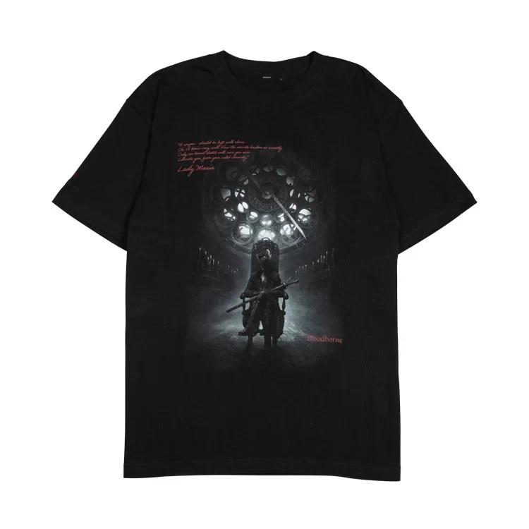 Bloodborne Printed TShirt Lady Maria Of The Astral Clocktower Black Japan New M