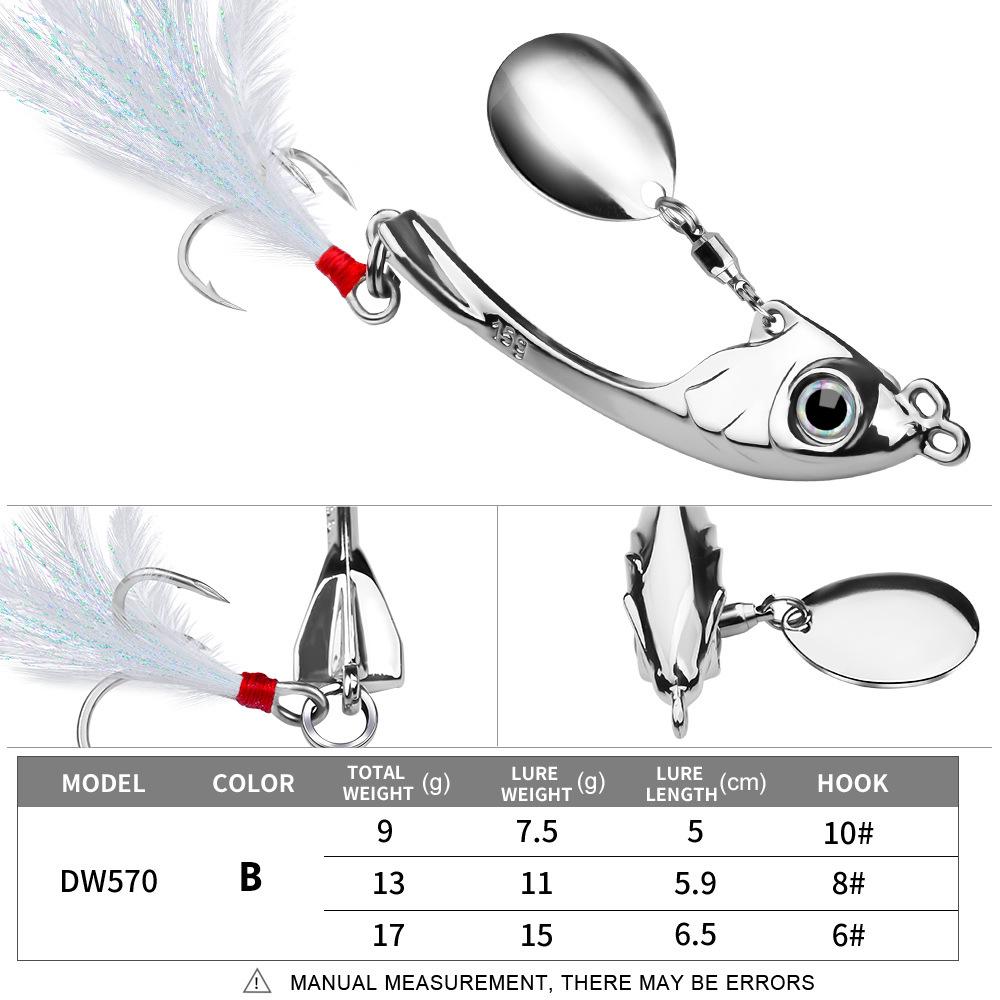 

Lure Bait Moon Spinning Sequins Long-distance Trembling Swimming VIB Micro Trembling Zinc Alloy Bait 15g