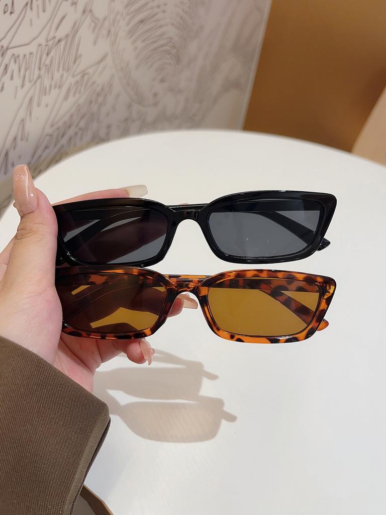 2Pcs Fashionable Cat Eye Frame Unisex Glasses Durable Pc Material Suitable For Parties Outdoor Adventure And Gifts