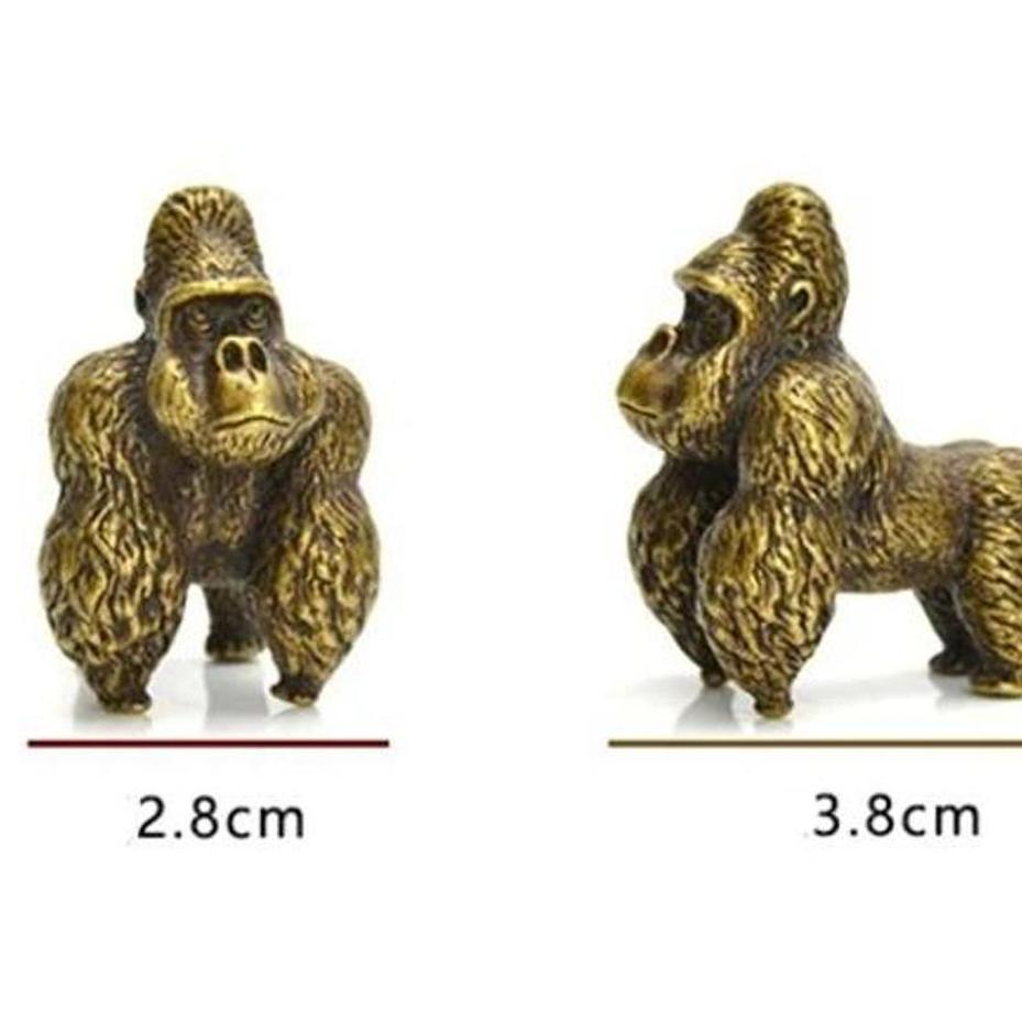1 Pcs Antique-style Brass Golden Monkey Tea Table Tea Pet Office Desktop Animal Decorative Figurine Cast Bronze Ornament