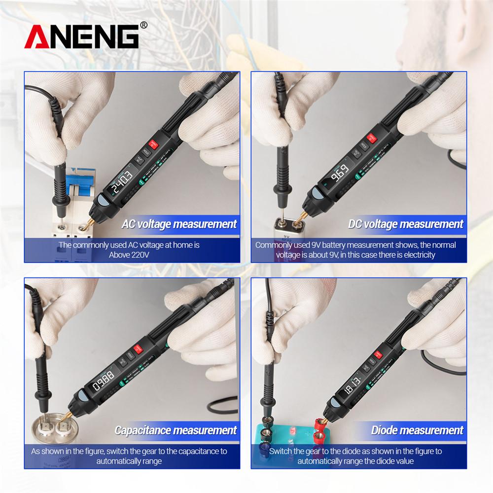 Multimetres Pen Tester 6000 Digital Multimeter Counts NonContact polimetro Auto Intelligent Sensor Voltage Meter ANENG A3008
