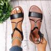 Fashion New Style Round Toe Flat Sandals Summer Fashion Solid Color Round Head  Ankle Buckle Comfortable Casual Sandals for Women