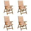 Garden Recliners 4 Pcs. Natural Solid Acacia Wood