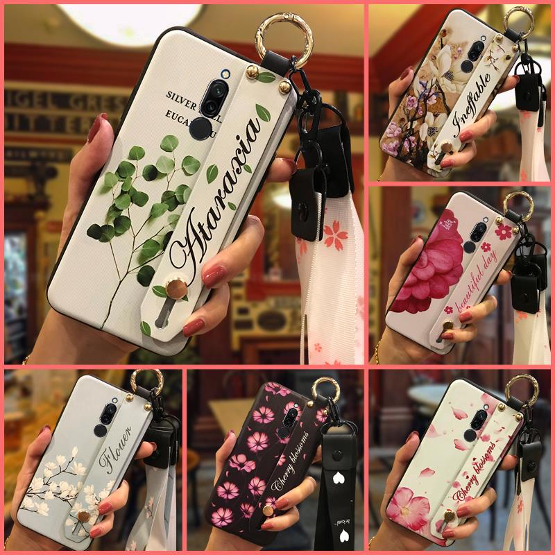 Flower Anti-knock Phone Case For Xiaomi Redmi 8 Silicone Wristband Anti-dust Soft case Fashion Design Phone Holder Ring