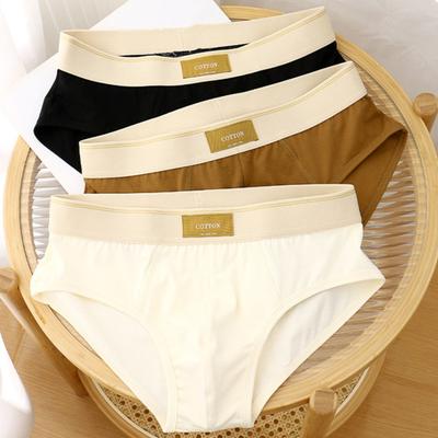 Calzoncillos para hombre, franjas de diferente color, estampado de letras, bragas convexas en U, cintura elástica, ropa interior elástica transpirable que absorbe la humedad