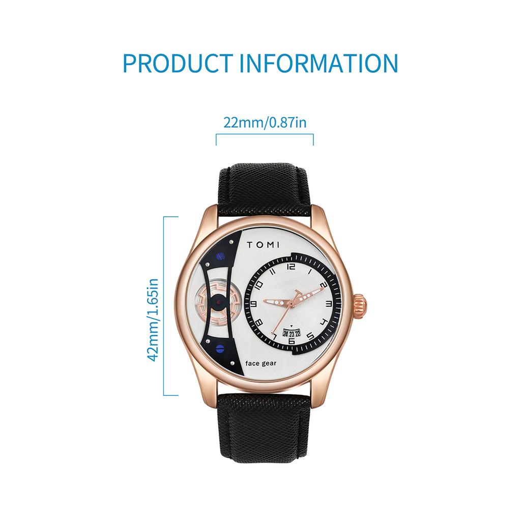Set Gift Box for Men's Minimalist Business Quartz Watch Luxury Versatile Double Strap Detachable Watch Festival Gift