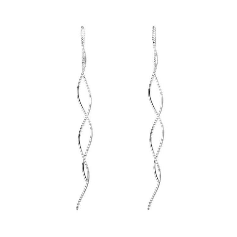 Orecchini Minimalisti Lunghi con Frange Ondulate Nuovi Orecchini Pendenti alla Moda da Donna Gioielli di Alta Gamma Accessori Minimalisti Regali